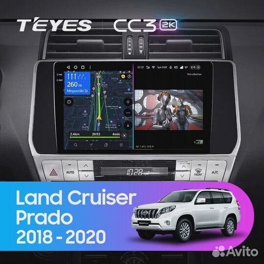 Штатная магнитола Teyes CC3 Toyota Prado 18-20