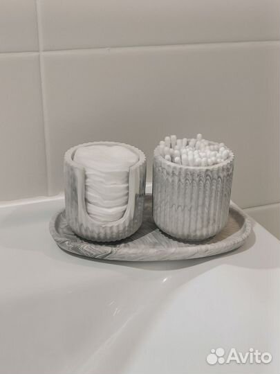 Органайзер для ватных палочек и дисков из гипса