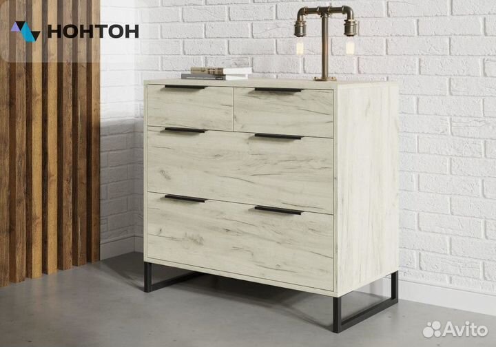 Комод Лофт дуб крафт белый