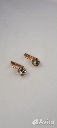 Серьги с бриллиантами, Золото 583 пр, Вес 5.2гр Ви