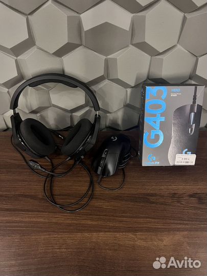 Игровая мышка logitech и наушники hyperx