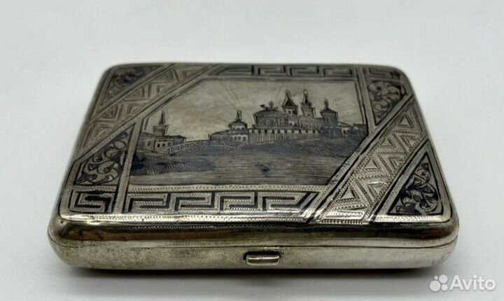 Портсигар «Виды Москвы» серебро 84 проба