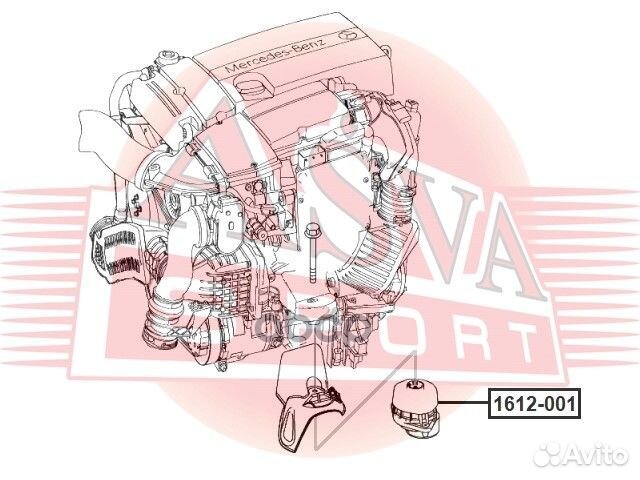 Подушка двигателя 1612-001 asva