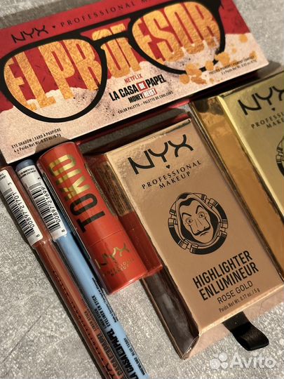 NYX La casa de papel хайлайтер помада палетка