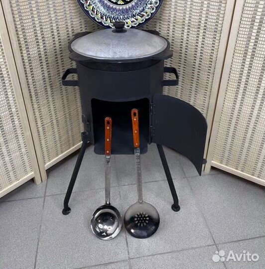 Казан с печкой 12 литров комплект