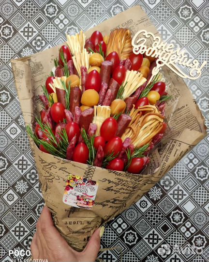 Съедобные мужские букеты, подарки 23 февраля