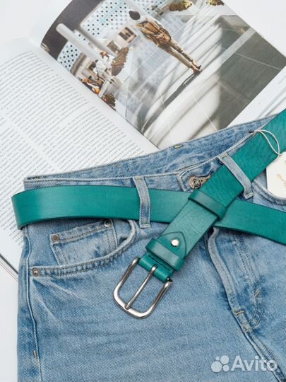 Ремень ручной работы Missouri (морская лазурь)