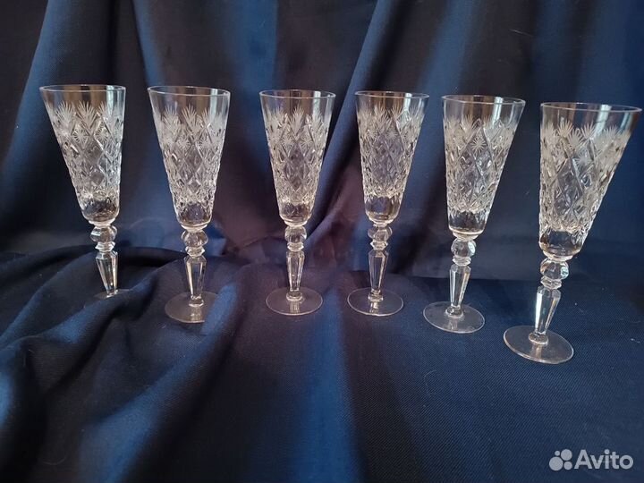 Бокалы хрусталь, высокие, 