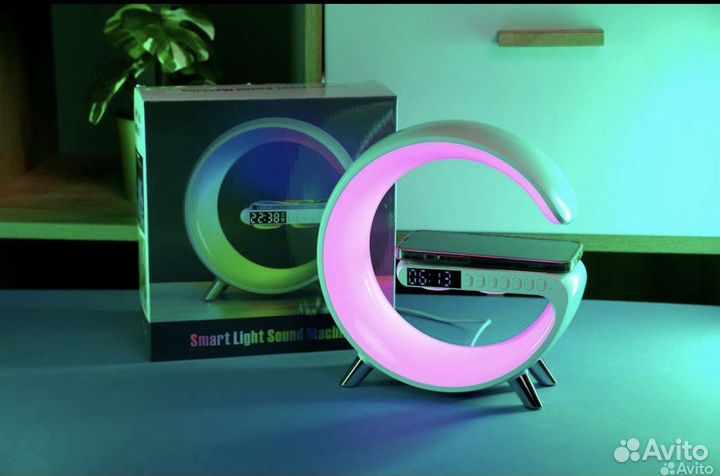 Ночник светильник колонка с беспроводной зарядкой