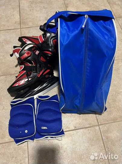 Коньки детские раздвижные 31 36 с сумкой
