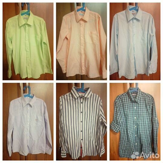 Рубашки для мальчика 6 штук, размер 146-152