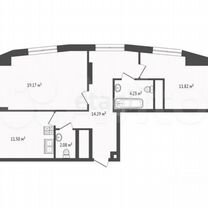 2-к. квартира, 67 м², 5/22 эт.