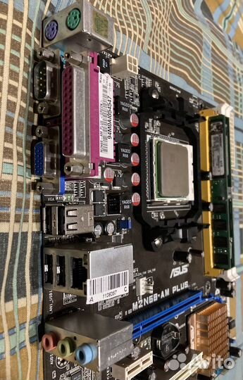 Мат.плата с процем и памятью Asus m2n68-AM plus