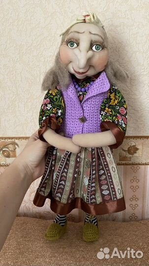 Интерьерная текстильная кукла «Баба-Яга»