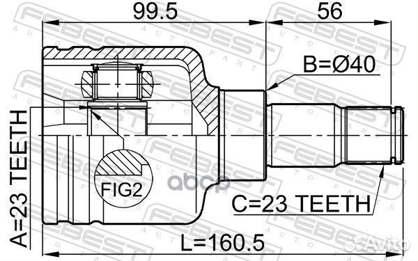 ШРУС внутренний перед лев 2111CB316LH Febest