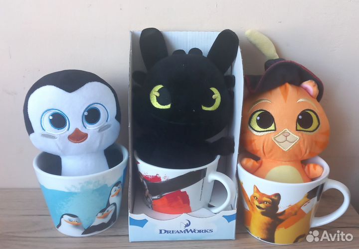 Кружка с игрушкой с магнита 3шт