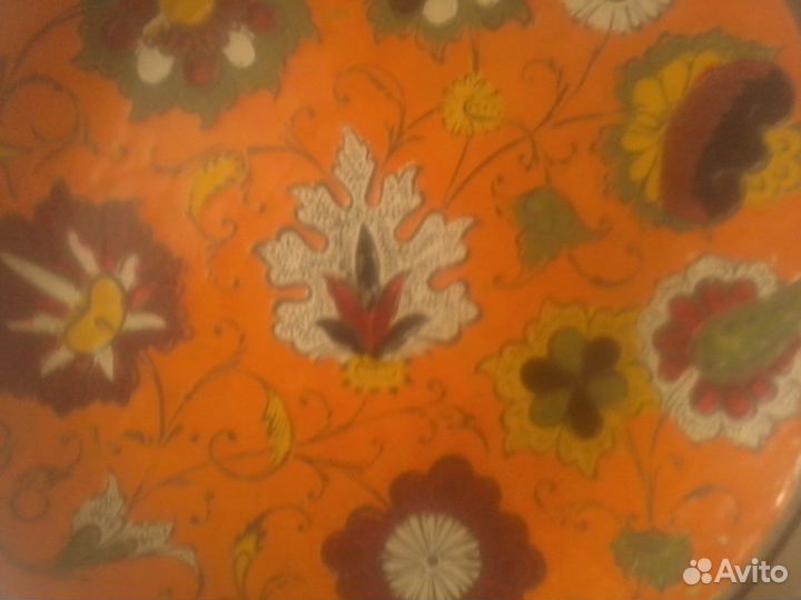 Тарелка бронзовая, цветная эмаль, Индия