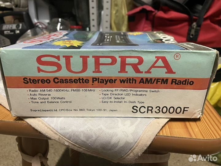 Кассетная автомагнитола Supra из 90х