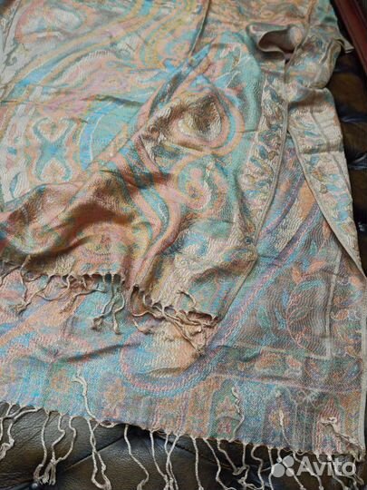 Палантин теплый etro кашемир /шелк италия