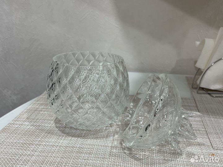 Хрустальная конфетница ананас СССР