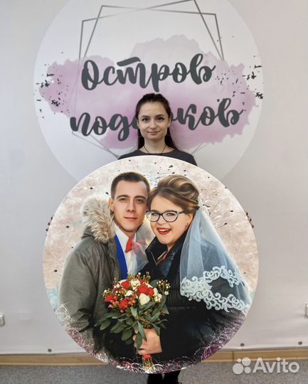 Портрет по фото / Картина на холсте - Круглая