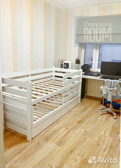 Двухъярусная кровать выдвижная от 2 лет