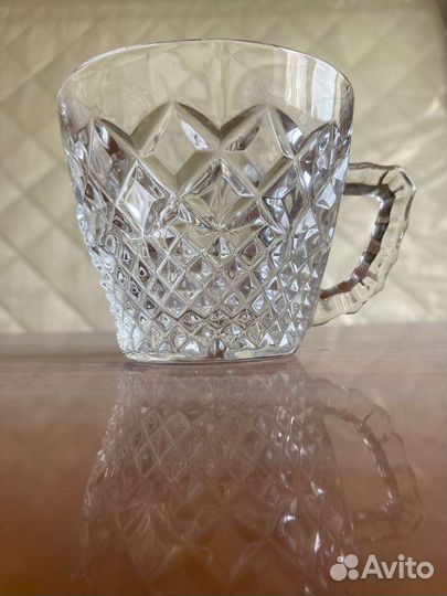 Набор из 6 хрустальных стаканов и кувшин Чехия