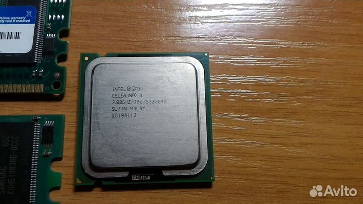 Intel(sl7tn) Celeron D 335J+оперативка DDR1 1.5г