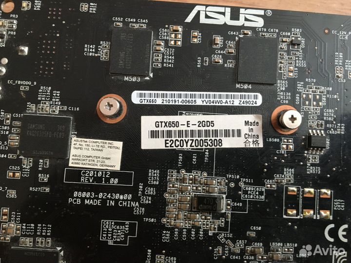 Видеокарта asus GeForce GTX 650 2GB