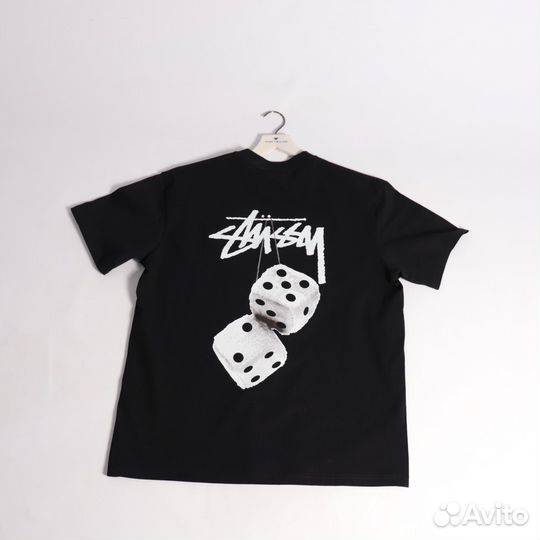 Футболка stussy черная кубики