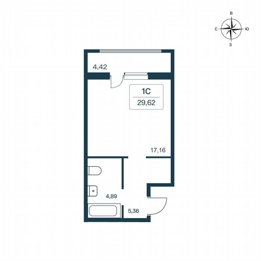 Квартира-студия, 29,1 м², 8/11 эт.