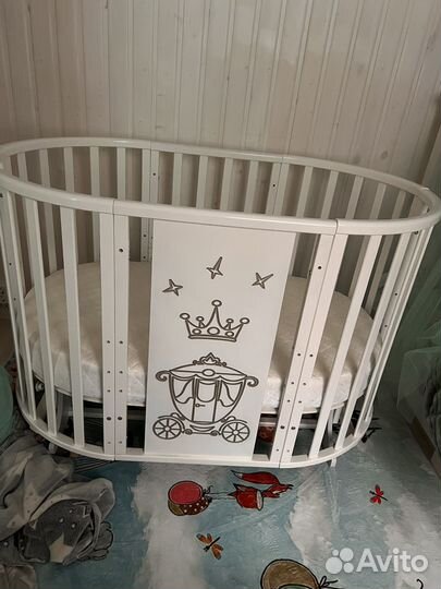 Детская кроватка трансформер круглая