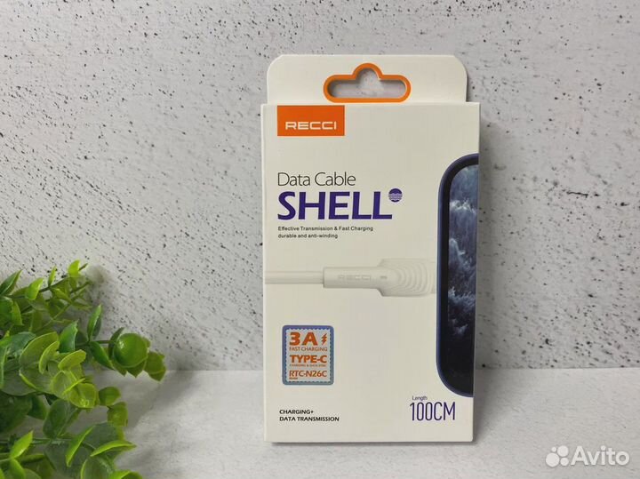 Кабель Recci RTC-N26C USB-Type-C 3A 1m