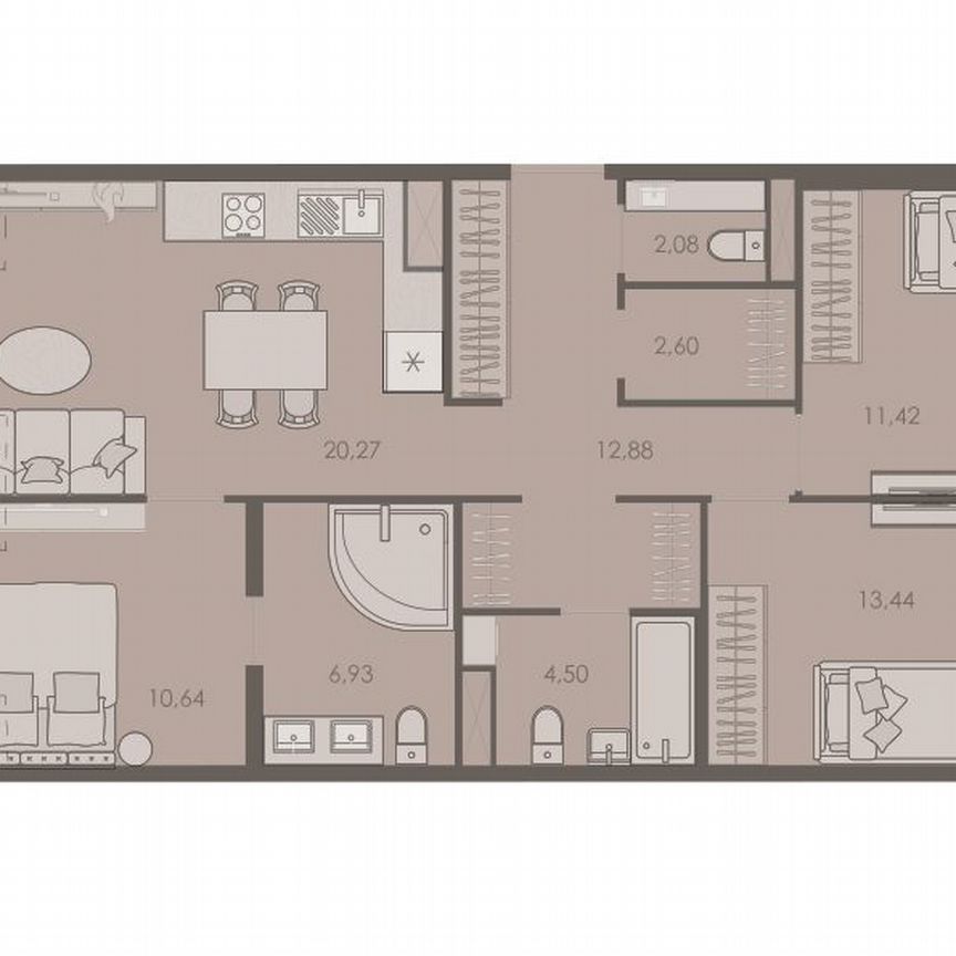 3-к. квартира, 85,9 м², 7/8 эт.