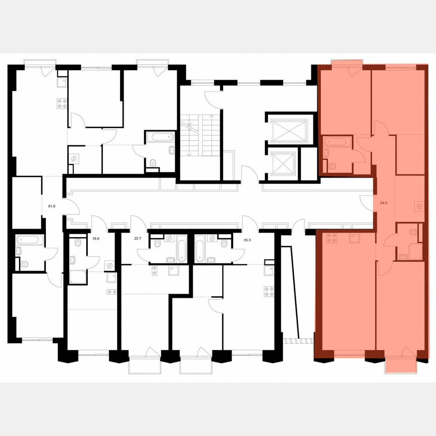 3-к. квартира, 84,6 м², 3/13 эт.