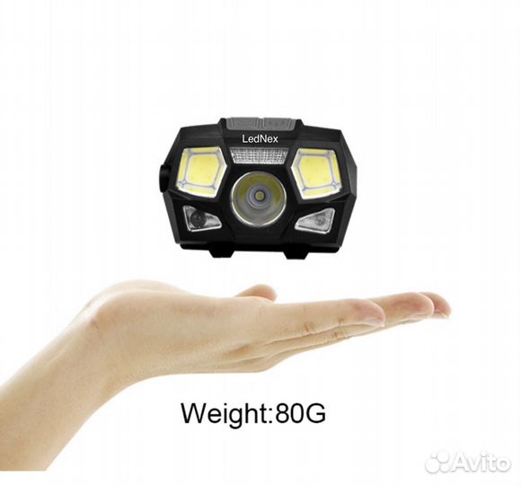 Фонарик налобный HL-1022 сверхяркий сенсор