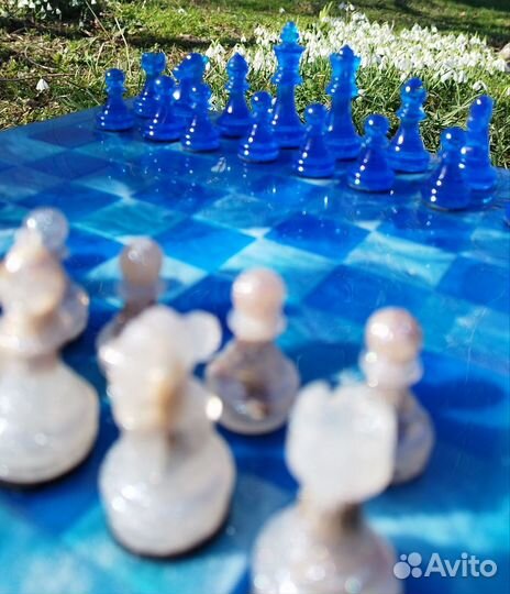 Шахматы из эпоксидной смолы ручная работа