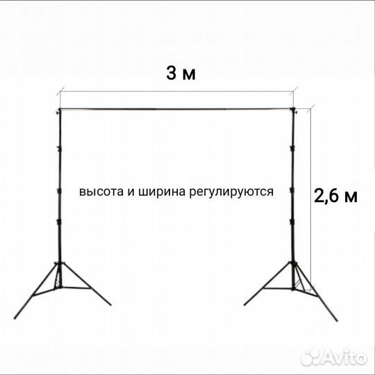 Хромакей 3*4 метра + Стойки (дополнительно)