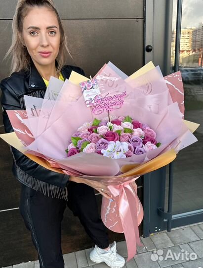 Букет из мыльных цветов