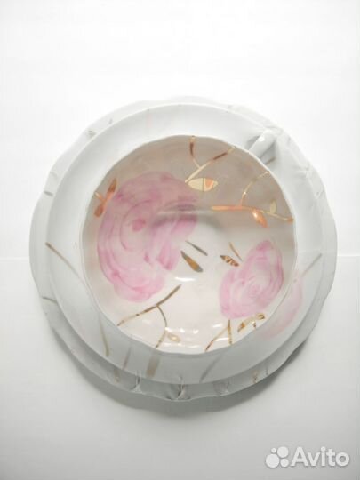 Чайное трио Дулёво, Новое, Винтаж, сервиз Весенний