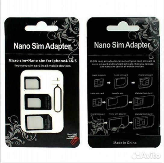 SIM Адаптеры microsim + nanosim + Сим Извлекатель