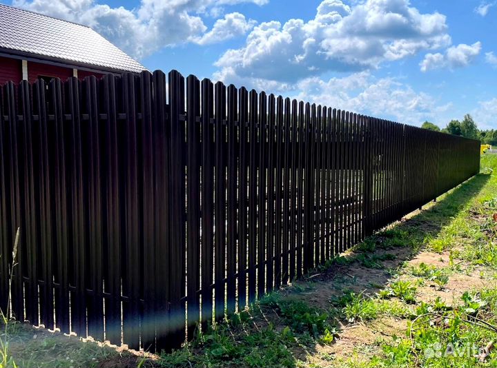 Заборы из профнастила с установкой