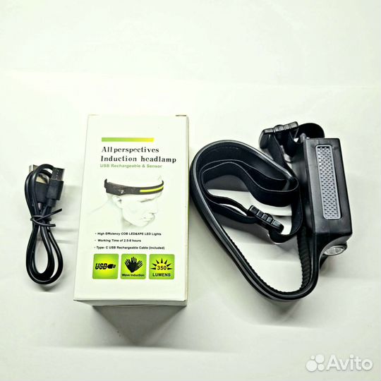 Фонарь налобный аккумулятоорный, XPG+COB