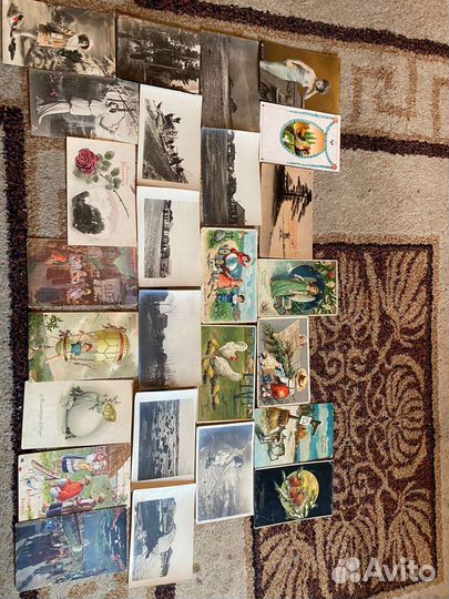 Открытки старинные цветные и черно-белые