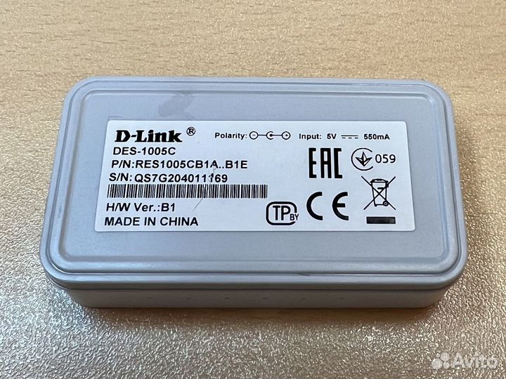 Коммутатор D-Link DES-1005C с 5 портами 100 Мбит/с