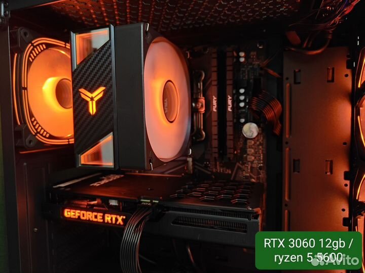Игровой компьютер rtx 3060 / ryzen 5 5600 / 32 gb