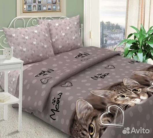 Постельное бельё Котики, светящееся и т д