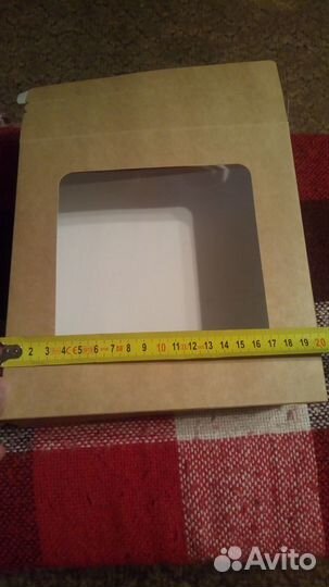 Коробка крафтовая большая20х20х6,5 см
