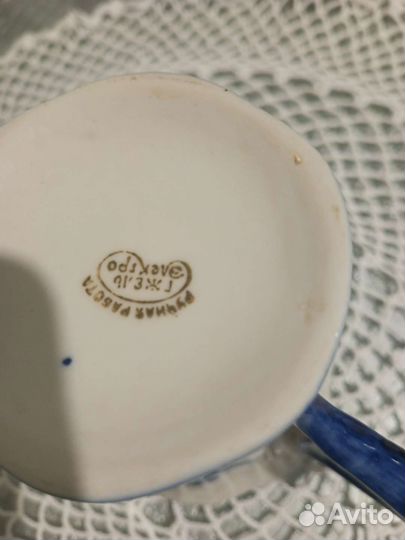 Кофейник авторская работа, чашка гжель СССР