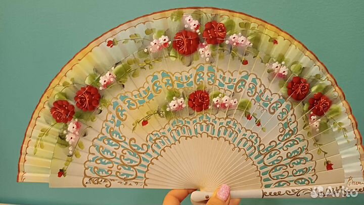 Веер, ручная роспись. Испания